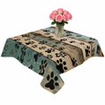 thumbnail image 2 of Dog Paws Printed Table Cloth Waterproof Tablecloths, Vintage Teal Brown Wooden Farmhouse Tablecloth Dining Table Cover for Kitchen Party Tabletop Outdoor, Square Tablecloth 54x54 Inch, 2 of 9