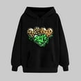 thumbnail image 2 of VBTAPA St. Patrick's Day Hoodies for Women Irish Shamrock Print Hooded Sweatshirt Lucky Clover Graphic Hoodie Loose Casual Drawstring Pullover Tops on Sale Black M, 2 of 6