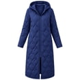 thumbnail image 7 of Women's 2026 Winter Lightweight Quilted Puffer Hooded Jacket Overcoat Plus Size Lightweight Quilted Midi Long jackets for Women Navy M, 7 of 7