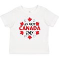 thumbnail image 3 of Inktastic My First Canada Day with Red and White Maple Leaves Boys or Girls Baby T-Shirt, 3 of 5