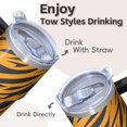 thumbnail image 4 of 20oz Stainless Steel Insulated Tumbler With Handle Leak Proof Straw Lid Geometric Art Double Wall Hot Cold Travel Cup, 4 of 5