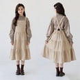 thumbnail image 5 of Coerni Girls Corduroy Elegant Dress Teen A Line Long Sleeve Vintage Princess Dress Spring Casual Solid Color Clothes Party Outfit, 5 of 7