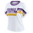 thumbnail image 2 of Women's WEAR by Erin Andrews White Minnesota Vikings Cropped Center Stripe Dolman T-Shirt, 2 of 6