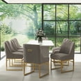 thumbnail image 2 of SEYNAR Modern Velvet Dining Chairs Set of 2, Upholstered Kitchen Side Chairs Accent Chairs for Living Room with Metal Frame（Grey）, 2 of 5