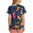 thumbnail image 5 of Kixjoy Scrub Tops Women Plus Size Short Sleeve V Neck Nurse Scrubs Animal Printed Stretchy Casual Top Medical Lightweight Womens Blouses with Pockets, Navy XL, 5 of 6
