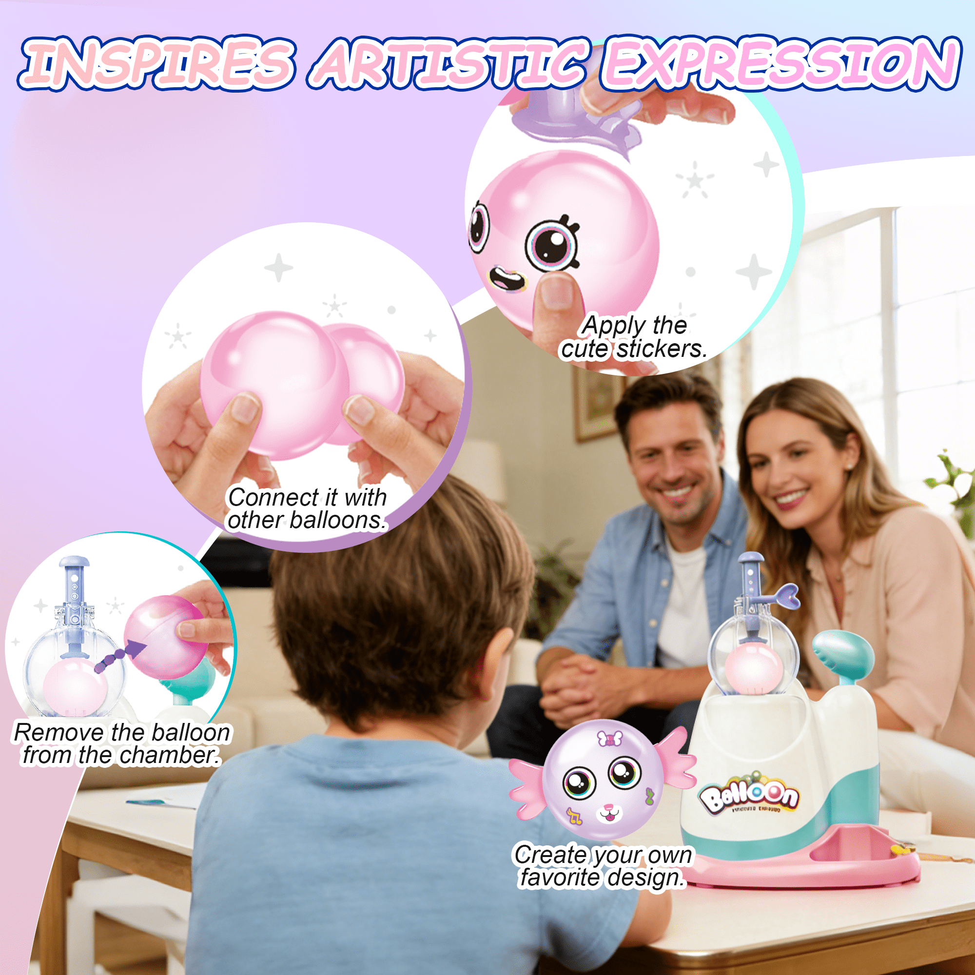ZSUCC Animal Magic Balloon Craft Kits for Kids, 195Pcs DIY Balloon Animal Kit Toys with Pump, Arts & Crafts for 3-12 Year Boys and Girls, DIY Creative Activity Birthday Gifts Ages 3+