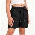thumbnail image 5 of ZOYOEN Girls Trendy Cargo Shorts- Baggy Stretch Casual Elastic Waist Drawstring Kids Hiking Shorts Black Size 12, 5 of 8