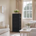 thumbnail image 3 of SortWise Tall Dresser with 5 Drawers, Vertical Bedside End Table & Chest for Bedroom, Storage Tower Dorm Nightstand Organizer Unit with Metal Frame, Wood Top and Fabric Drawers, 3 of 7
