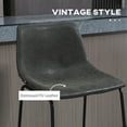 thumbnail image 4 of HOMCOM Bar Stools Set of 2, Bar Height Barstools with Back, Dark Grey, 4 of 10
