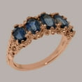 thumbnail image 3 of LBG British Made 14k Rose Gold Natural Sapphire Womens Eternity Ring - 33 size options - Size 5.5, 3 of 8