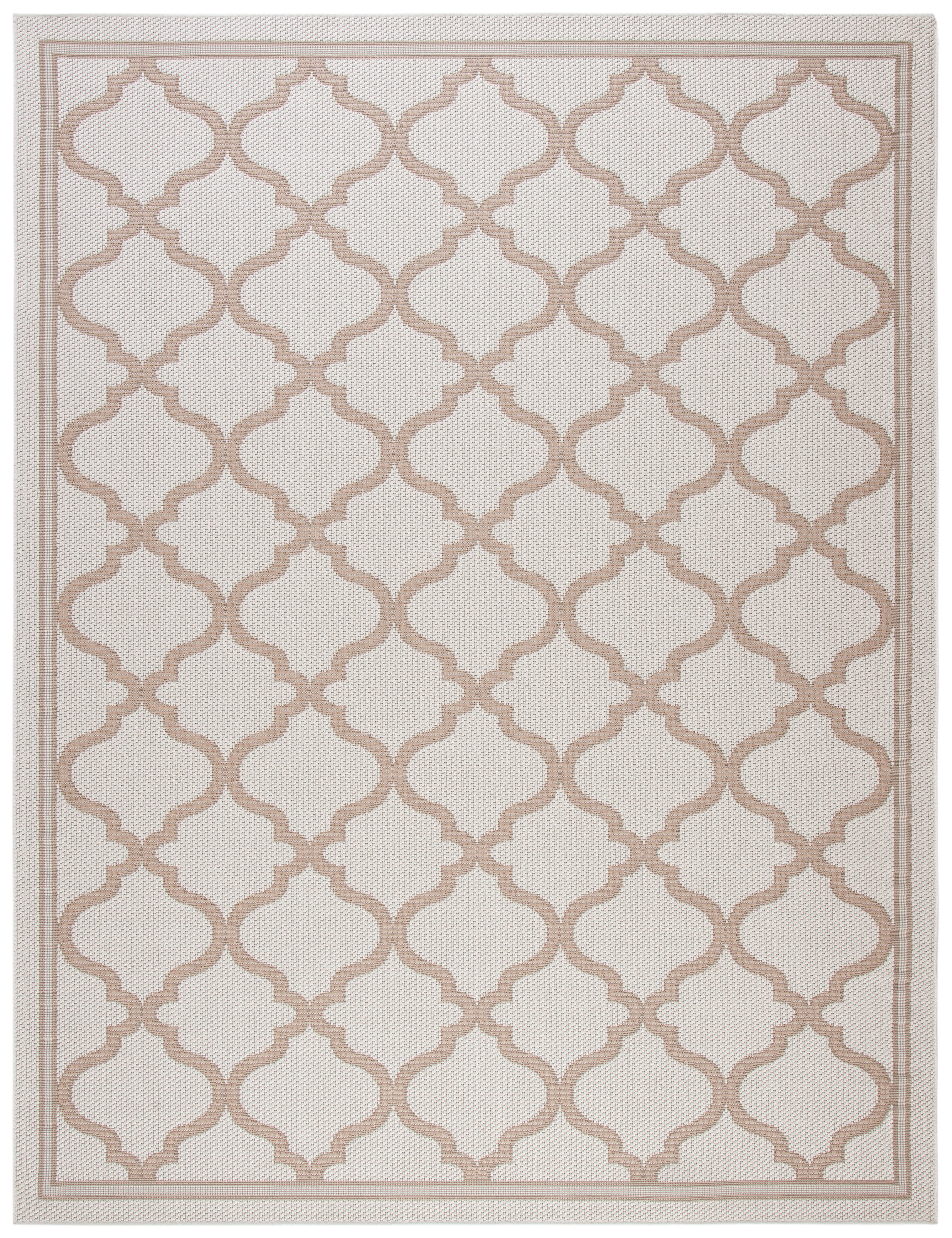 SAFAVIEH Machine Washable Rug Indoor/Outdoor Bermuda Collection - Bermuda Tamaya Geometric Machine Washable Indoor/Outdoor Area Rug, Ivory/Beige, 9' x 12'