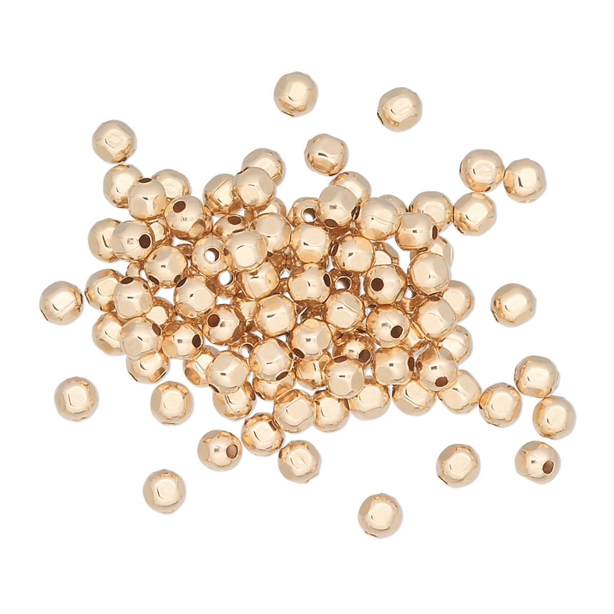 Gold-Filled 3mm Faceted Round Accent Beads for Beading or Jewelry Making 