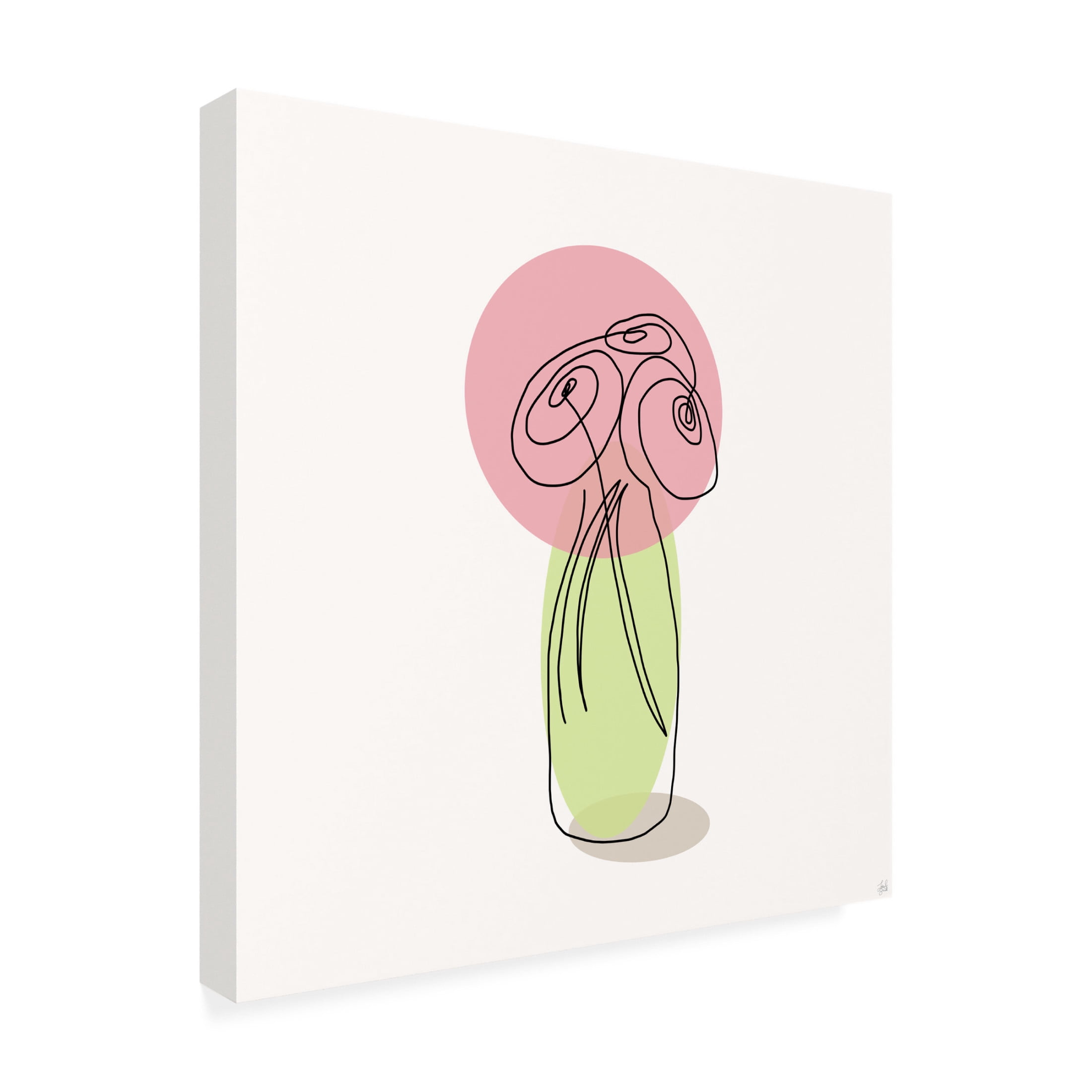 Canvas Wall Art - Line and Brush 'Line Modern 2' Wall Art for Living Room, Bedroom, or Office Décor by Trademark Fine Art - 24 x 24 Inches