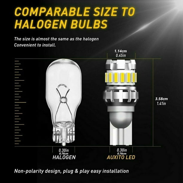 Jytue 2PCS LED Reversing Light Bulb DC 12V-24V T15/ W16W LED Bulbs 2400LM LED Car Light Bulb with 6000K-7000K Whtie Light 18W LED Backup Light Bulb Car Bulb for Most Car -