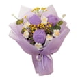 thumbnail image 4 of Ramo de Flores de Ganchillo Tulipanes Artificiales Sunnimix Violeta Centros de mesa, 4 of 8
