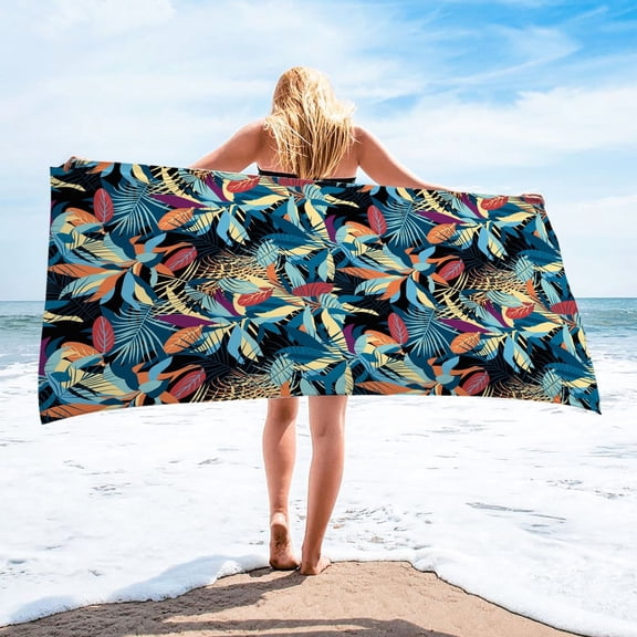 LYEAA Large Beach Towels Oversized Microfiber 75x150cm Sandproof Multi-Purpose Towel Beach Mat Beach Towel Lightweight Bath Towel for Travel Vacation Swimming Pool