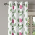 thumbnail image 3 of Ambesonne Rose Grommet Curtain, Modern Style Pink Blossoms, 50" x 63", Pink Reseda Green White, 3 of 6