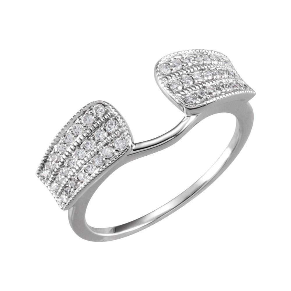 Diamond2Deal 14K White Gold 1/3 CTW Diamond Enhancer Ring Size 7 for Womens
