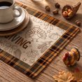 thumbnail image 4 of Sm:)e Simple Cartoon Pattern&nbsp;Turkey&nbsp;Maple&nbsp;Leaf&nbsp;Pumpkin&nbsp;Plaid Print Thanksgiving Placemats 12x18 Inch Set of 4, Fall Kitchen & Dining Table Decor, 4 of 7