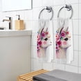 thumbnail image 5 of Ryvnso Alpaca Flowers Hand Towels Set for Bathroom Cotton Face Towel Decorative 15.5x29.5 inch, 5 of 7