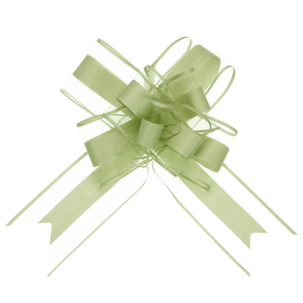 Lazo de regalo extra grande de organza para cestas de boda y regalos color verde ejército - 11 pulgadas