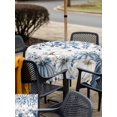 thumbnail image 4 of Outdoor Tablecloth with Umbrella Hole and Zipper, Vintage Fall Blue Square Table Cloth 54x54 Inch Waterproof Tablecloth, Thanksgiving Botanical Pumpkins Picnic Table Cover for Patio Camping, 4 of 7