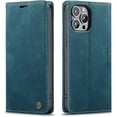 thumbnail image 1 of Funda de cuero tipo billetera para iPhone 13 Pro Max, funda plegable con soporte magnético, ranura para tarjetas, funda protectora para iPhone 13 Pro Max de 6,7 pulgadas, 1 of 6