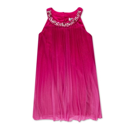 - Embellished Neck Pleated Occasion Dress (Big Girls)