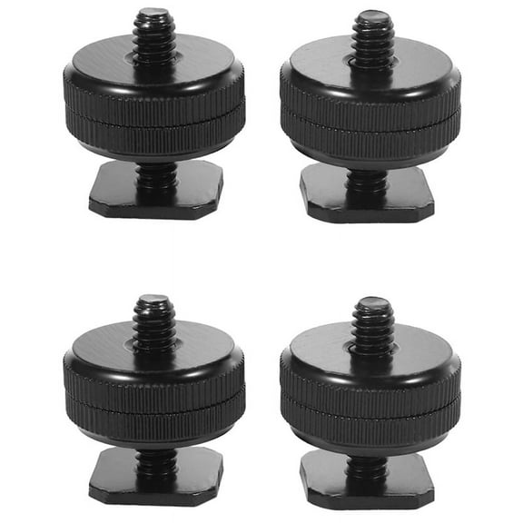 1/4 Inch-20 Hot Shoe Mount Adapter Tripod Screw to Flash Hot Shoe for DSLR Camera Rig(4 Packs)