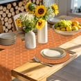thumbnail image 4 of Orange Morocco Round 13 Inch Placemats Set of 2, Geometric Leaf Diamond Lattice Abstract HeatResistant Non Slip Place Mats for Dining Table, Wipeable Braided Kitchen Table Mats for Housewarming, 4 of 9