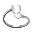 thumbnail image 1 of Weiqiqre Mode 26 Bagues à Ouverture Lettre Anglaise Acier Inoxydable Bijoux Rétro Rabais, 1 of 1