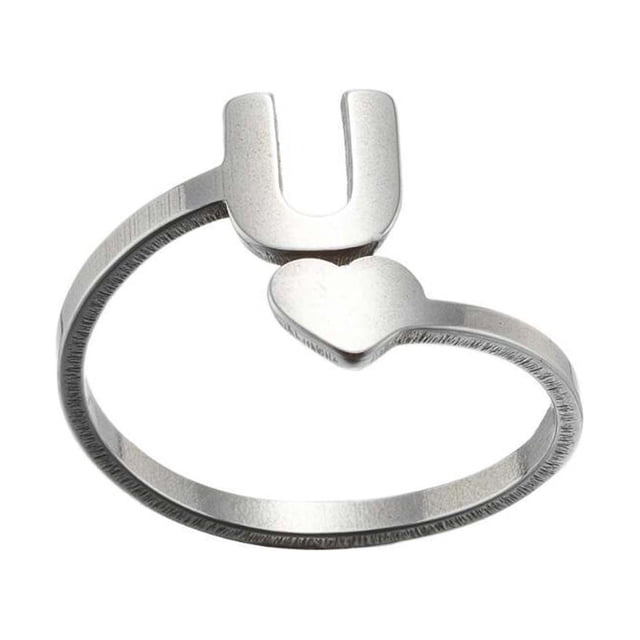 Weiqiqre Mode 26 Bagues à Ouverture Lettre Anglaise Acier Inoxydable Bijoux Rétro Rabais