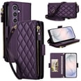 thumbnail image 2 of For Samsung Galaxy S26 Plus 5G RFID Blocking Wallet Case, Crossbody Purse Phone Case with 9 Card Slots, Zipper Pocket & Detachable Strap,Dark Purple,For Galaxy S26 Plus 5G, 2 of 9