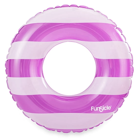 Funsicle Candy Stripes FunTube, 31” Inflatable Pool Float, Purple, Age 9 and up