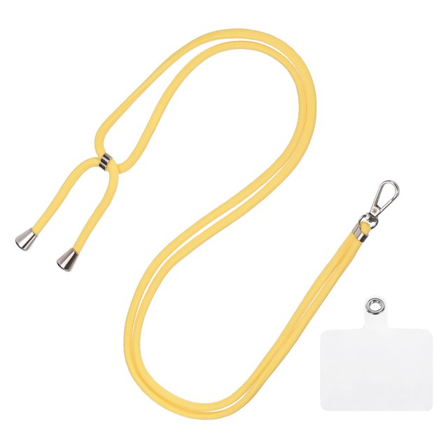Unique Bargains Phone Lanyard with Transparent Patch, Egg Yellow, 1 Piece