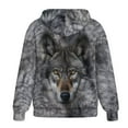thumbnail image 5 of Uorisanigo Gray Wolf Womens Full Zip Up Hoodies Casual Warm Long Sleeve Hooded Sweatshirts Size XS Slight Stretch Oversized Fall Trendy Outfits, 5 of 7