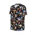 thumbnail image 6 of Fotbe Mushrooms and Autumn Leaves Baseball Jersey Shirt for Men and Women, Casual Short Sleeves Button Down T-Shirt-, 6 of 9