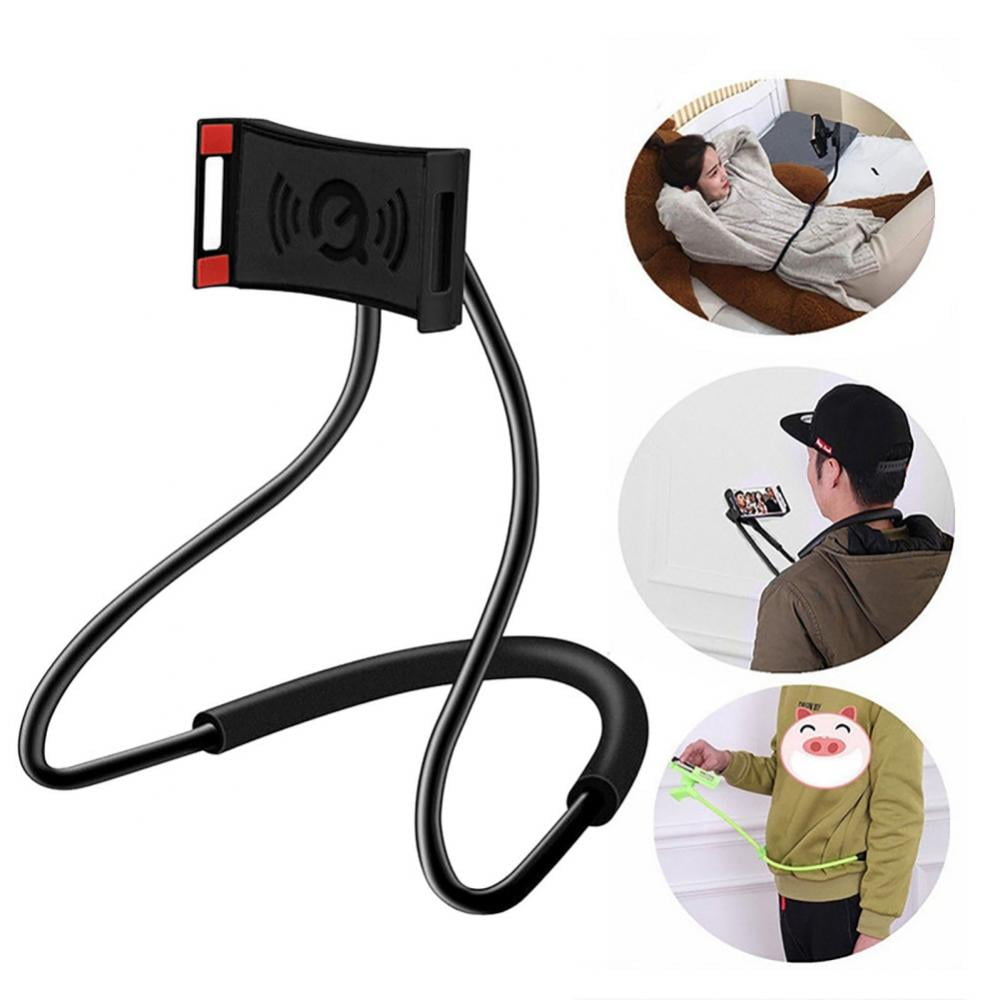Flexible Long Arms Phone Stand Clip Holder, Hanging on Neck Universal