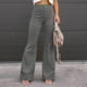 thumbnail image 2 of Pantalones acampanados de pana gris de cintura alta para mujer, estilo otoño-invierno, corte ajustado, 2 of 5