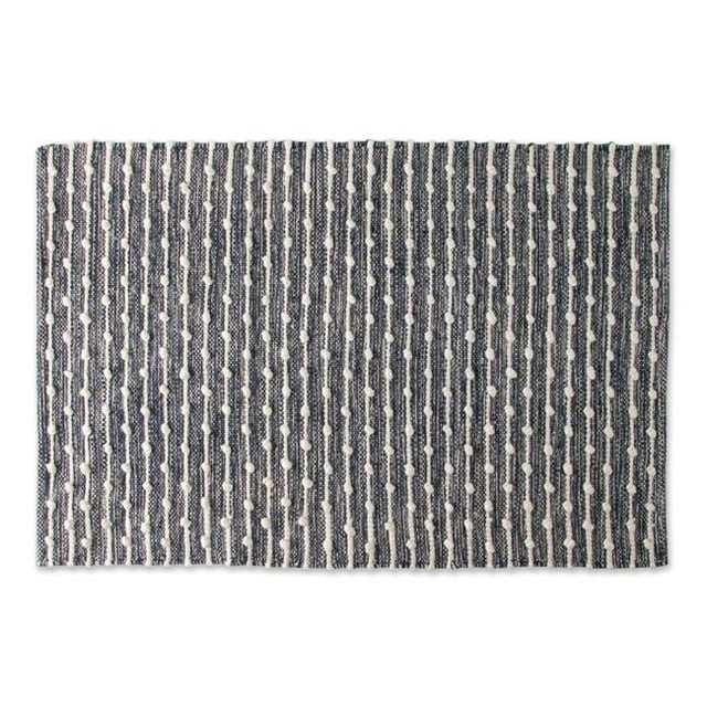 Design Imports CAMZ12196 2 x 3 ft. Recycled Cotton Loop Rug, French Blue