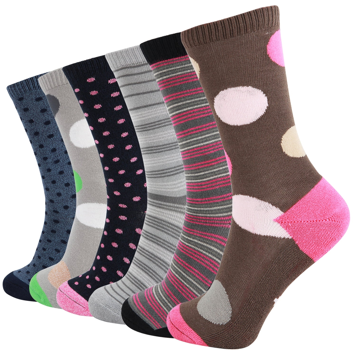 +MD +MD Women's Colorful Fun Patterned Bamboo Cushion Crew Socks 6