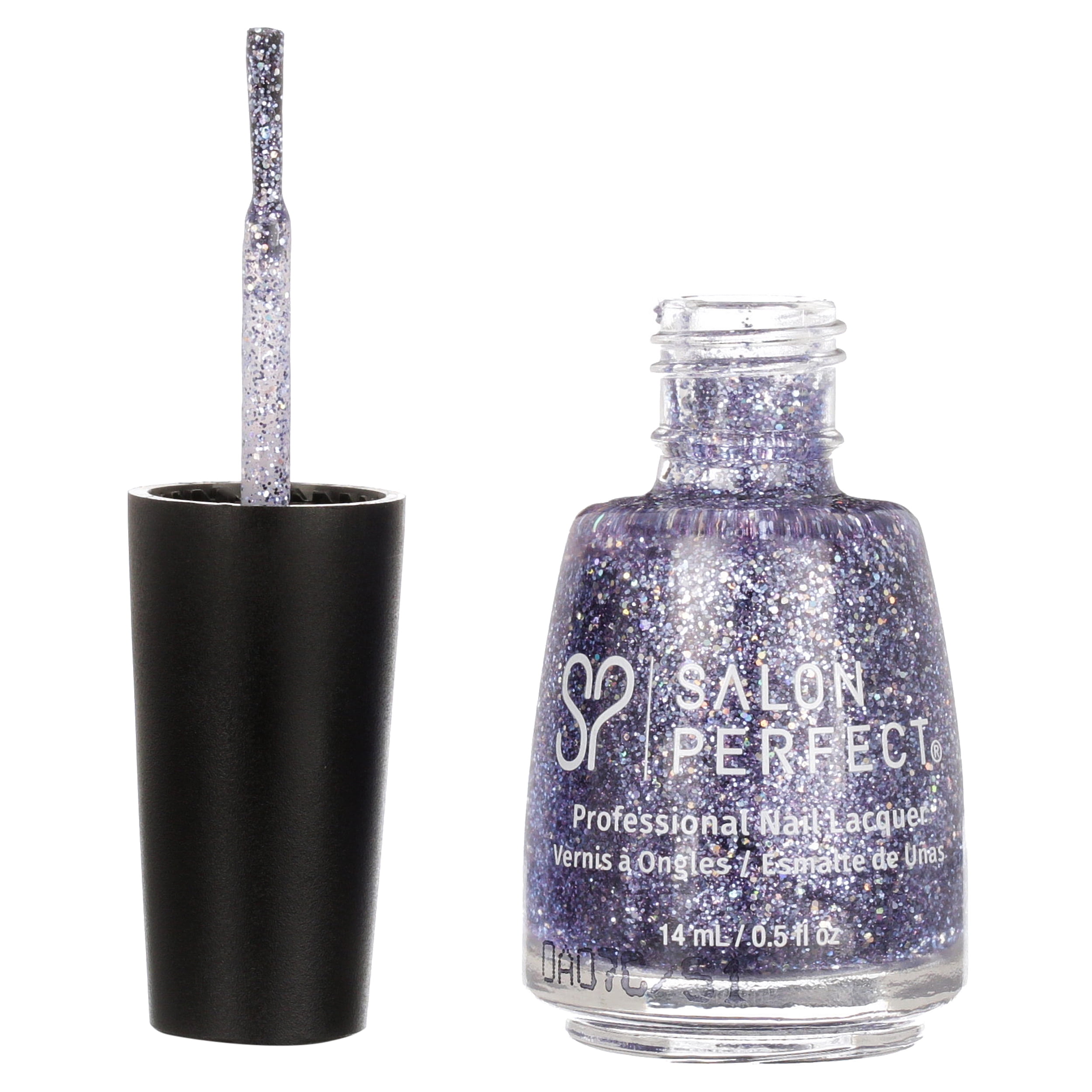 Salon Perfect Nail Polish, Purple Glitter, Last Hoorah 351, 0.5 fl oz