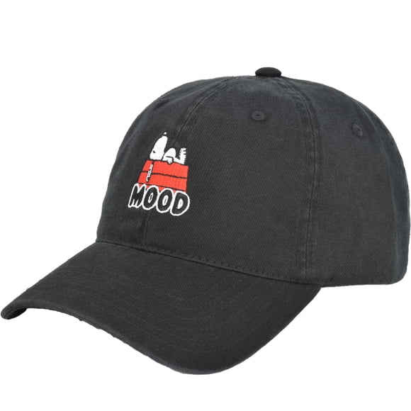 Gorra de Béisbol Concept One Peanuts Snoopy para Papá, Algodón Negro