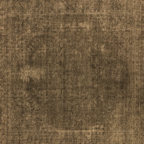 Ahgly Company Indoor Square Oriental Brown Industrial Area Rugs, 7' Square