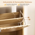 thumbnail image 2 of Brafabhome Shoe Storage Cabinet with 2 Flip Drawers, Modern Freestanding Narrow Sun Pattern Shoe Cabinet with Small Drawer for Entryway, Hallway | Natural, 2 of 8