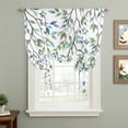 thumbnail image 2 of Blue Green Eucalyptus Tie Up Curtains for Windows, Adjustable Balloon Window Shades, Spring Botanical Leaves Weeping Kitchen Window Treatments Farmhouse Short Curtains with Rod Pocket 42"x45", 2 of 8