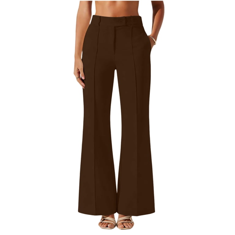 ladies dress pants petite Women's Pants Petite,Womens Dress Pants High Waisted Business Casual Flare  Pants Work Trousers 2026 Fashion Outfits with Pockets