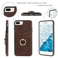 thumbnail image 3 of PU Leather Case for iPhone 8 Plus / iPhone 7 Plus with Ring Holder Stand Card Slots Cover, Flexible Soft TPU Shockproof Non-Slip Bracket Phone Case for iPhone 8 Plus / iPhone 7 Plus 5.5 Inch,Coffee, 3 of 17