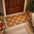 thumbnail image 4 of QISIWOLE Christmas Doormat with Red Bows & Trees Pattern, 18x30 Inch Indoor Outdoor Xmas Door Mat, Winter Welcome Front Door Mat for Porch Decor Warming Gift, 4 of 5