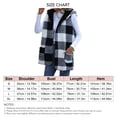 thumbnail image 6 of Sleeveless Cardigan Open Front Hooded Plaid Pattern Plain Black Double Sided Plush Loose Long Cardigan Vest Outwear Coat Black XL, 6 of 6